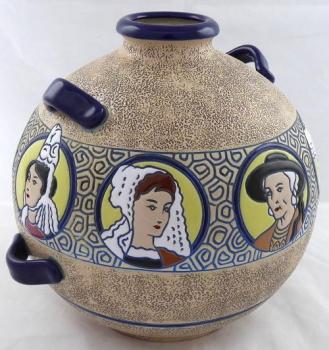 Velká secesní váza s portréty - Imperial Amphora, Velká secesní váza s portréty - Imperial Amphora,