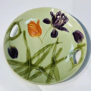 SECESNÍ MAJOLIKOVÝ TALÍŘ SECESNÍ MAJOLIKOVÝ TALÍŘ